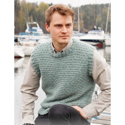Winter Rapids Slipover by DROPS Design Vest Strikkeoppskrift str S XXXL