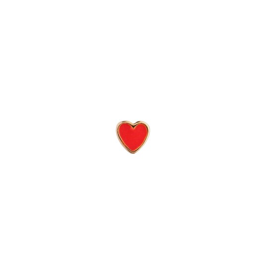Petit Love Heart Earstick Red Coral Forgylt-Sølv Sterling 925 Onesize