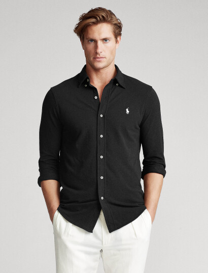 Polo Ralph Lauren Featherweight Mesh Shirt   Black   XXL