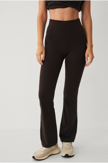Ellos STUDIO Treningstights Warm Tights Flat Front Core Fl Brun