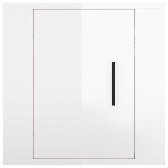 vidaXL Vegghengt TV-benk høyglans hvit 40x34,5x40 cm 8720845667535