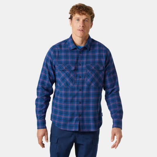 Helly Hansen Herre Lokka Økologisk Flanellsskjorte Blå S