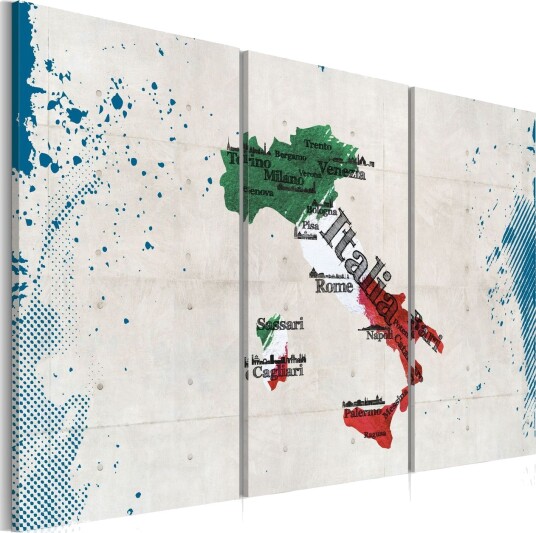 Bilde Kart Over Italia Triptyk 60x40 Artgeist sp. z o. o.