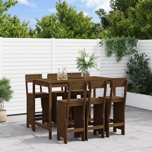 Hagebarsett 7 deler honningbrun heltre furu 3157814
