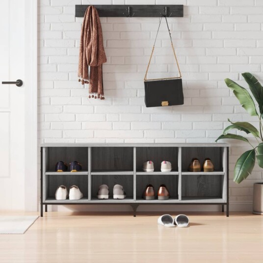 vidaXL Skoskap gr? sonoma 131x35x50 cm konstruert tre vidaXL Skoskap gr? sonoma 131x35x50 cm konstruert tre