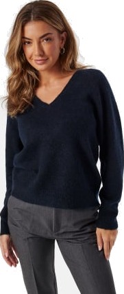 SELECTED FEMME Slflulu New Ls Knit V-neck B Dark Sapphire Deatil:melange XS SELECTED FEMME Slflulu New Ls Knit V-neck B Dark Sapphire Deatil:melange XS