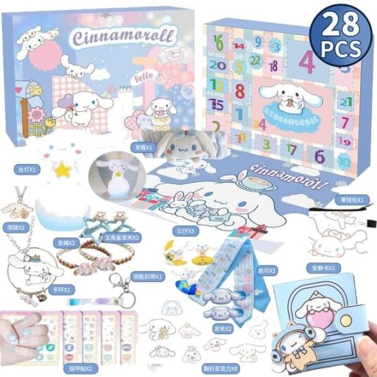 Adventskalender 2026 Kuromi My Melody Cinnamoroll Sanrio Leketilbehør Julekalender Barn Gaver Cinnamoroll Cinnamoroll