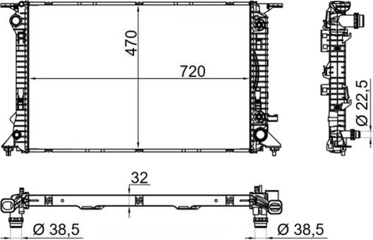 Radiator, motorkjøling MAHLE CR 2178 000S