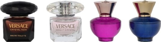 Versace Miniatures Set Women 20 ml 4x5ml Crystal Noir Edt/Bright Crystal Edt/Dylan Purple Edp/Dylan Blue Edp