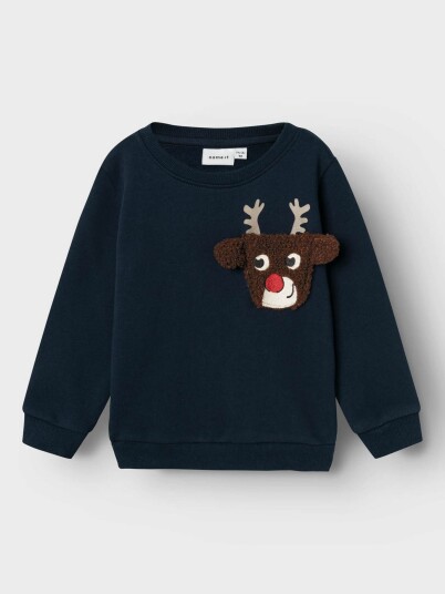 Name It Santa Nreg Sweat Brushed Box Blå 98
