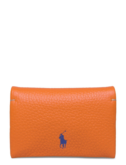 Polo Ralph Lauren Polo Play Leather Snap Card Case - Orange - ONE SIZE