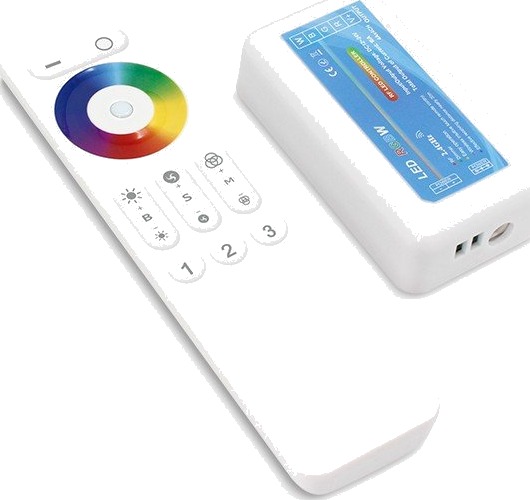 RGB+W controller med fjernkontroll RF trådløs 12V 192W 24V 384W RGB+W controller med fjernkontroll RF trådløs 12V 192W 24V 384W