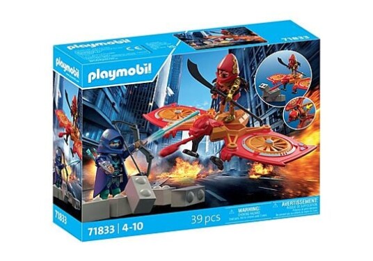 PLAYMOBIL Heroes Heltedronekamp med ond ninja - Rød - 39 deler