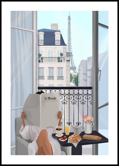 Paris Balcony Poster Plakat / 50x70cm
