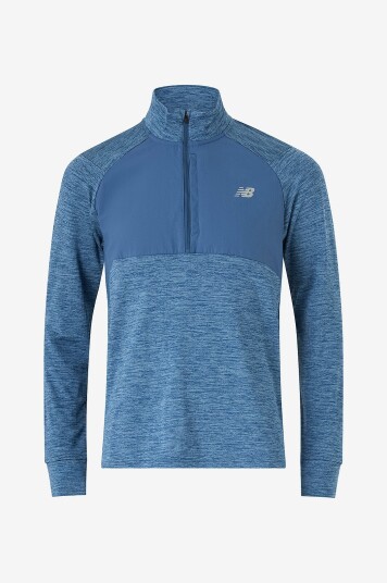 New Balance Funksjonstrøye Athletics Heat Grid 1/2 Zip Blå