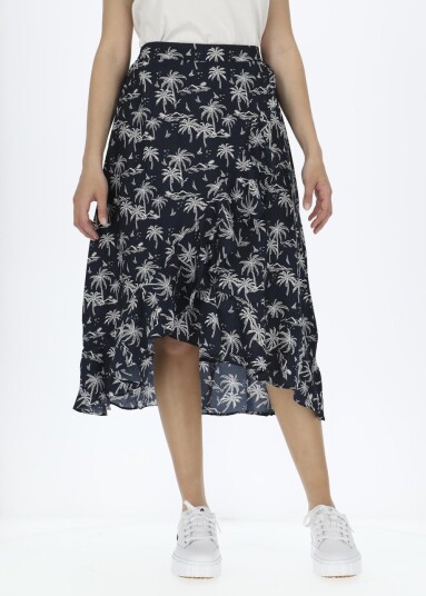 Seaside Sankt Claud Skirt W Navy Palm 38 Strandklær