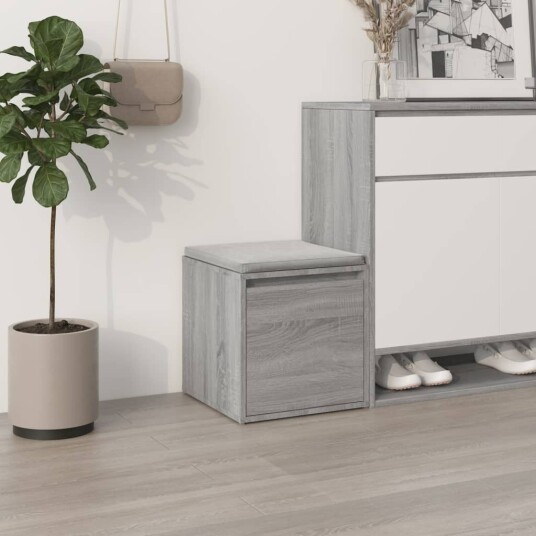 vidaXL Oppbevaringsskap grå sonoma 40,5x40x40 cm konstruert tre vidaXL Oppbevaringsskap grå sonoma 40,5x40x40 cm konstruert tre