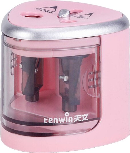 Tenwin 8004 Elektrisk Blyantspisser Dobbel Hull Batteridrevet Rosa Tenwin 8004 Elektrisk Blyantspisser Dobbel Hull Batteridrevet Rosa