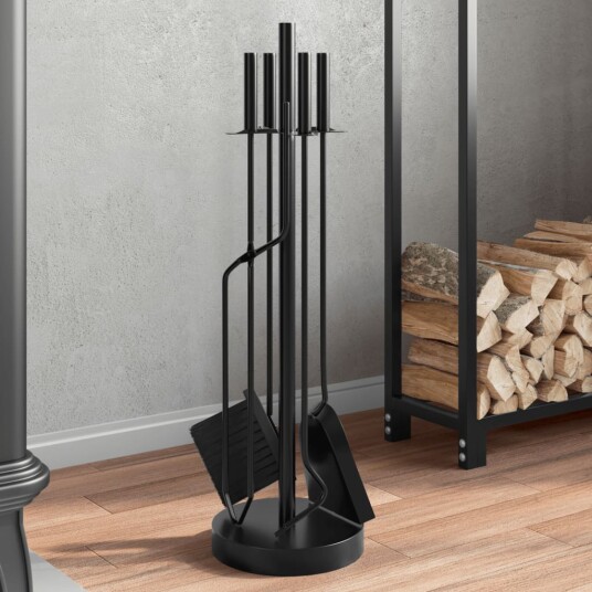 Peisverktøysett 5 deler 18x66 cm stål Peisverktøysett 5 deler 18x66 cm stål
