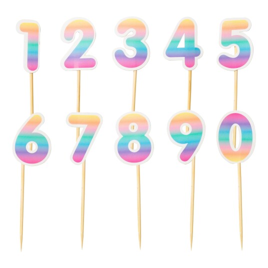 Kakepynt Tall Ombre 10 pakning Kakepynt Tall Ombre 10 pakning