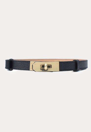 Latalia Leather Belt With Turn Lock Latalia Leather Belt With Turn Lock