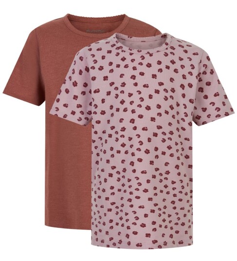 Minymo Basic 33 -T-Shirt Ss (2-Pack) Pink 98