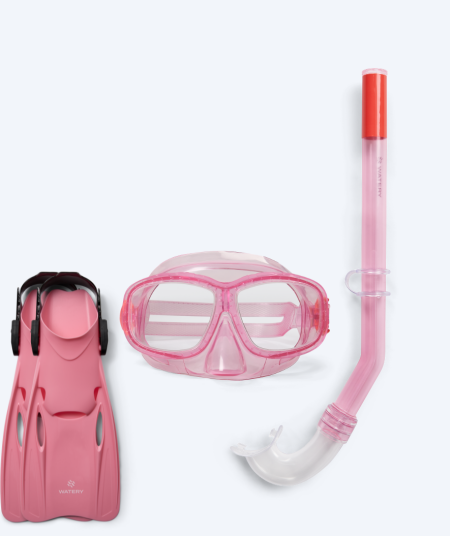 Watery snorkelsett til barn (4-10) - Wyre/Fleetwood - Rosa/rosa - Snorkelsett barn
