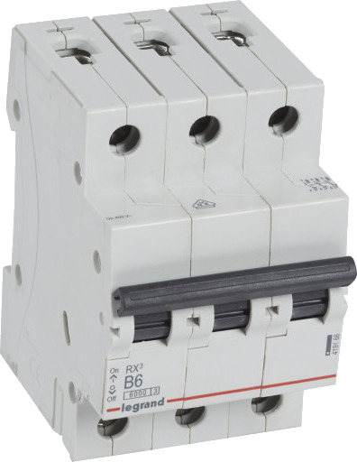 Legrand 4 stk RX³ MCB automatsikring B6 3P 3M 6kA Legrand 4 stk RX³ MCB automatsikring B6 3P 3M 6kA