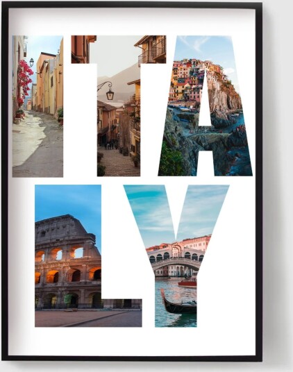 Personalisert Plakat Destinasjonsnavn Bildeopplasting Italia