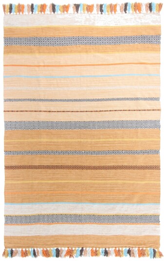 Bomullsteppe Bouira oransje/multi Størrelse: 80 x 150 cm