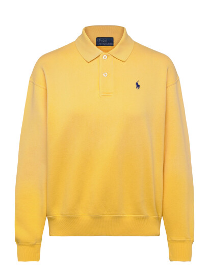 Polo Ralph Lauren Polo Collar Fleece Pullover   Yellow   S