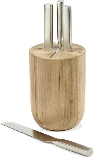 Serax Base knivsett med knivblokk 5 deler Wood steel grey Serax Base knivsett med knivblokk 5 deler Wood steel grey