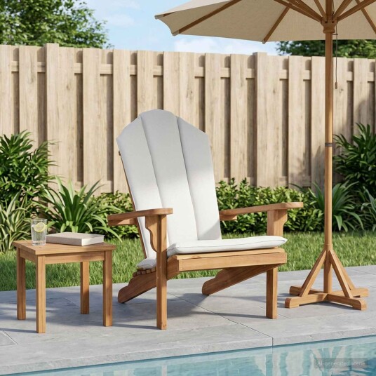 vidaXL Hage Adirondack stol Naturlig Massivt Teaktre
