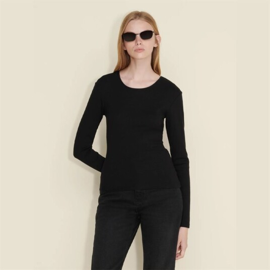Holzweiler Fitted Rib Longsleeve - Black Sort S Holzweiler Fitted Rib Longsleeve - Black Sort S