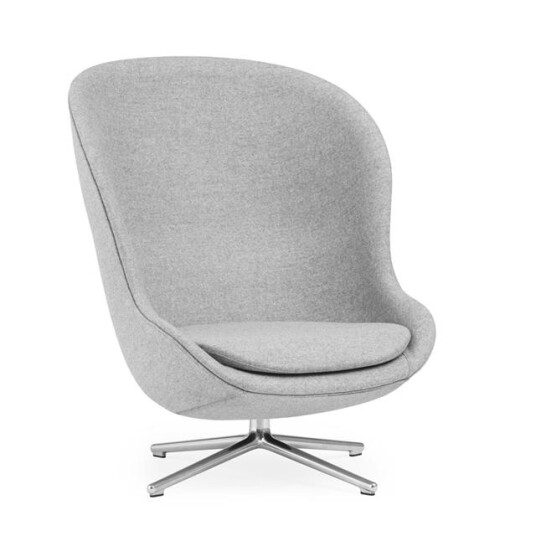 Normann Copenhagen Normann Copenhagen Hyg Lenestol med Svingbar Ramme Høy Aluminium/ Grå LDS16