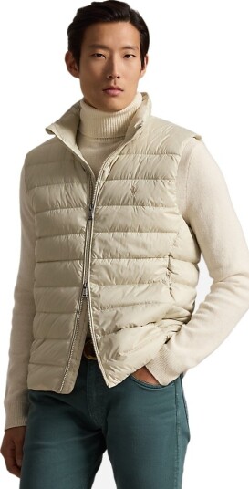 Ralph Lauren Woven puffer vest XXL beige herre