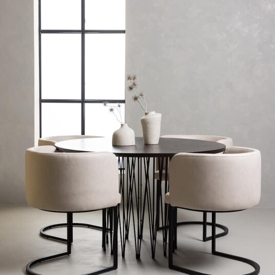 Furniture/Fashion Spisegruppe furniture/fashion Stone Ø120 cm med 4 Simrishamn Stoler GR23031