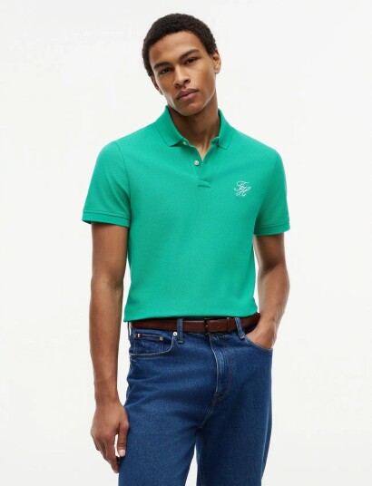 Tommy Hilfiger Th Script Reg Polo Green XL
