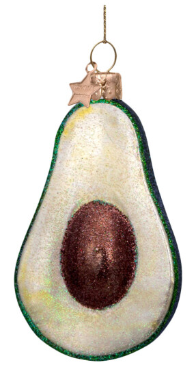 Vondels Glassornament avokado grønn H9 cm