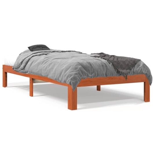 vidaXL Sengeramme brun 100x200 cm heltre furu 8721012361775