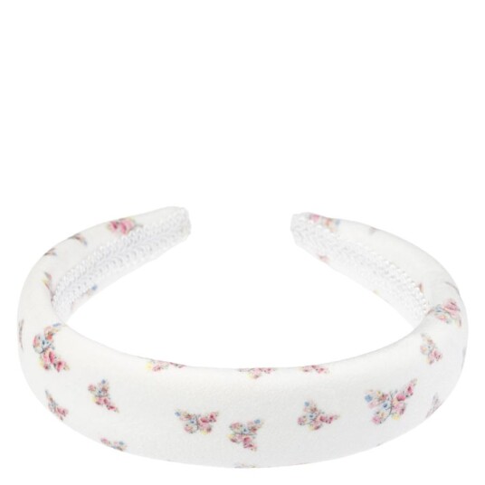 DARK Velvet Hair Band Broad Off White Butterfly Pattern DARK Velvet Hair Band Broad Off White Butterfly Pattern