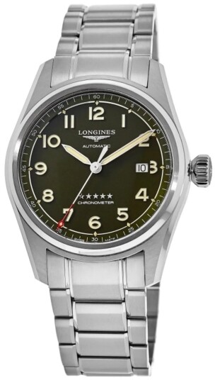 Longines Herreklokke L3.810.4.03.6 Spirit Grønn/Stål Ø40 mm Longines Herreklokke L3.810.4.03.6 Spirit Grønn/Stål Ø40 mm