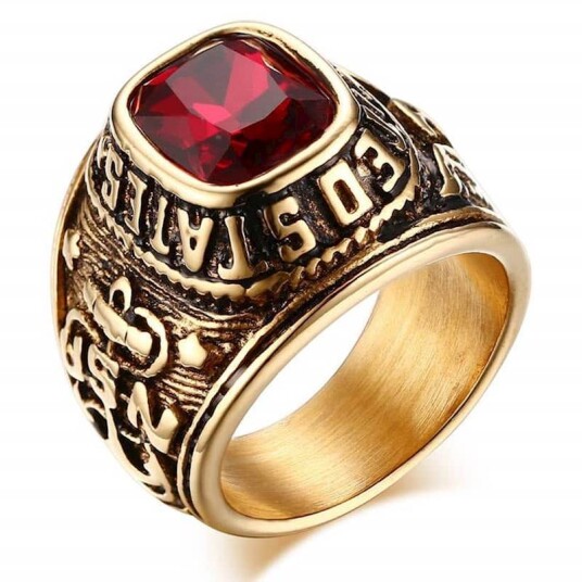 Eagle og rød stein Ring Eagle og rød stein Ring