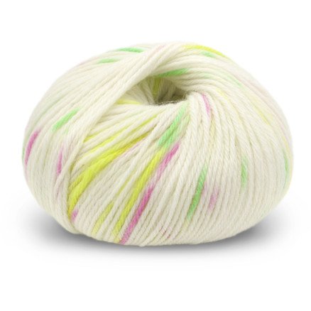 Du Store Alpakka Sterk Garn 925 Hvit/Neon Print