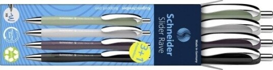 Schneider Skriveinstrumenter 3+ 1 Gratis Schneider Kulepenn Slider Rave Xb Fargesortert Blekk (50-132684)
