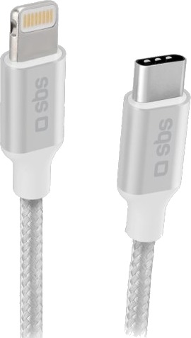 Sbs Tecableligtc1bw, 1 M, Lightning, Usb C, Hankjønn, Hankjønn, Sølv