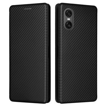 Sony Xperia 10 VI Flip-deksel Karbonfiber Svart