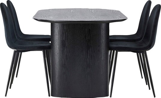 Venture Home   Spisegruppe Isolde med 4 stk stoler Polar   Svart
