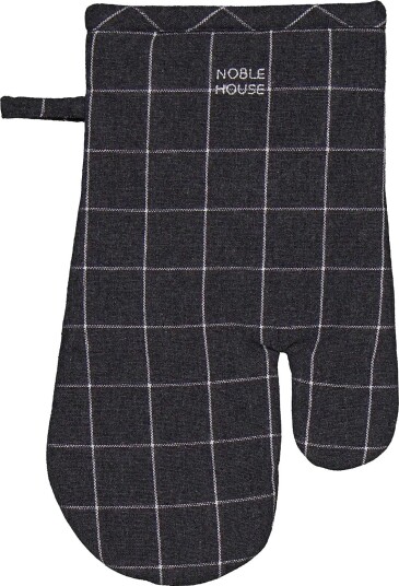 Noble House Oven Glove Frog Check Grs D.grey 15X30 - DARK GREY - 15X30 cm