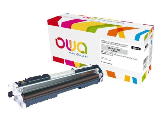 Owa - Svart - Kompatibel - Gjenfabrikert - Tonerpatron Alternativ For: Canon 729Bk Hp 126A - For Canon Satera Lbp7010  Hp Laserjet Pro Mfp M175  Topshot Laserjet Pro M275